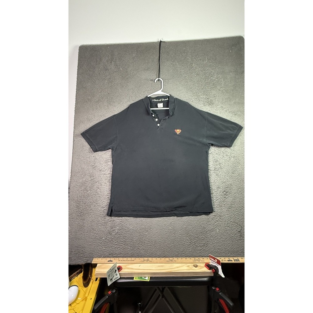 Vintage Superman Man of Steel Shirt Mens 2XL‎ DC Comics Polo Warner Bros 90s